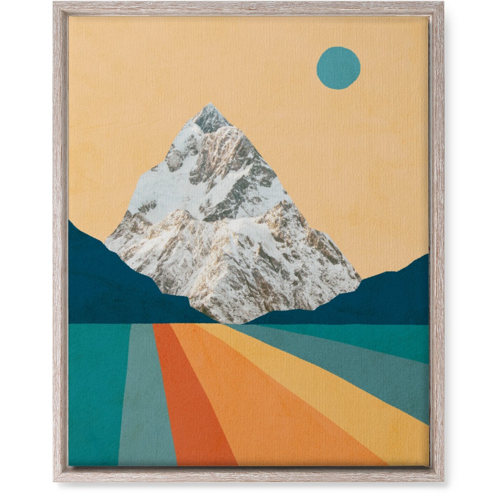 Retro Mountain - Multi Wall Art, Rustic, Single piece, Canvas, 16x20, Multicolor