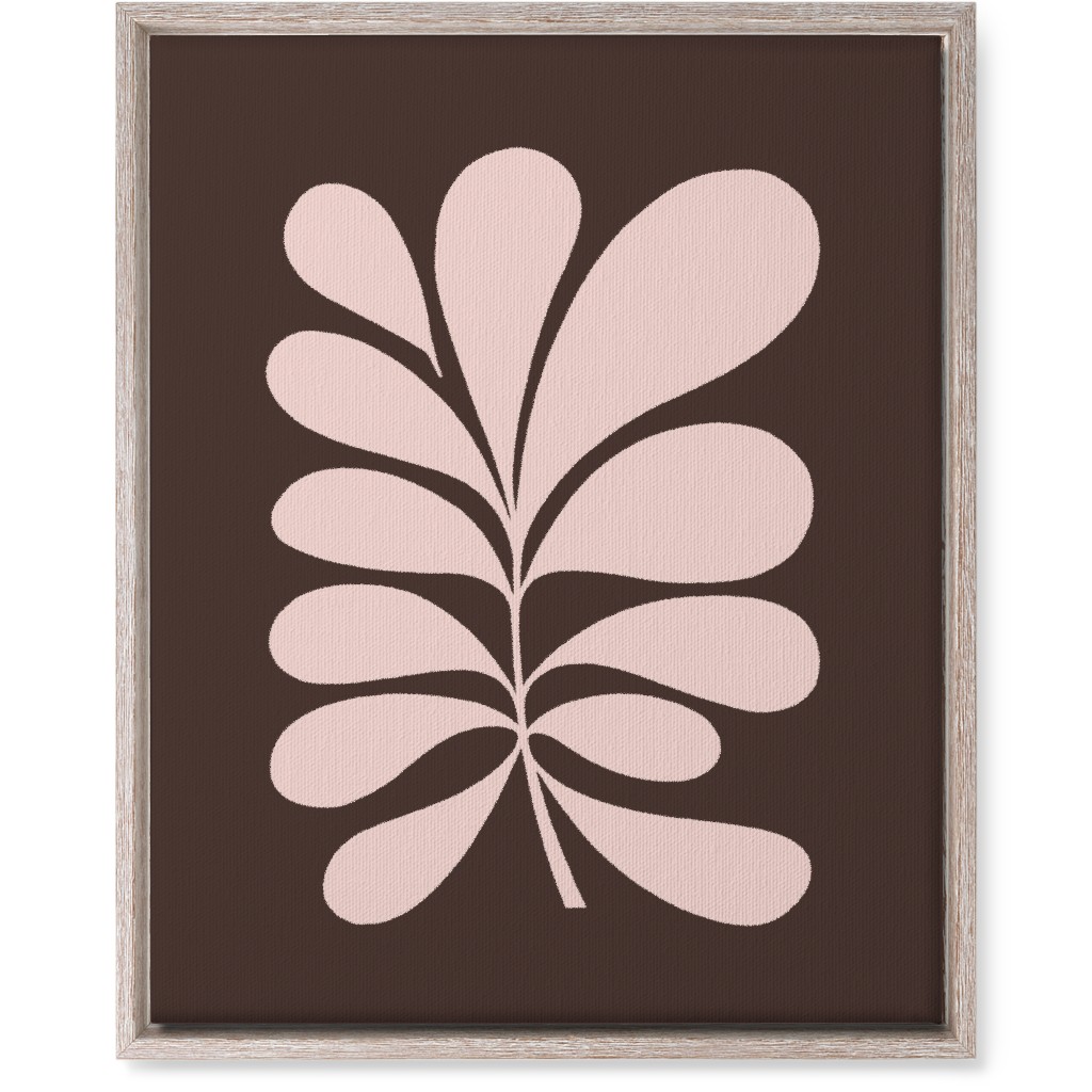 Minimal Foliage - Brown and Pink Wall Art, Rustic, Single piece, Canvas, 16x20, Brown