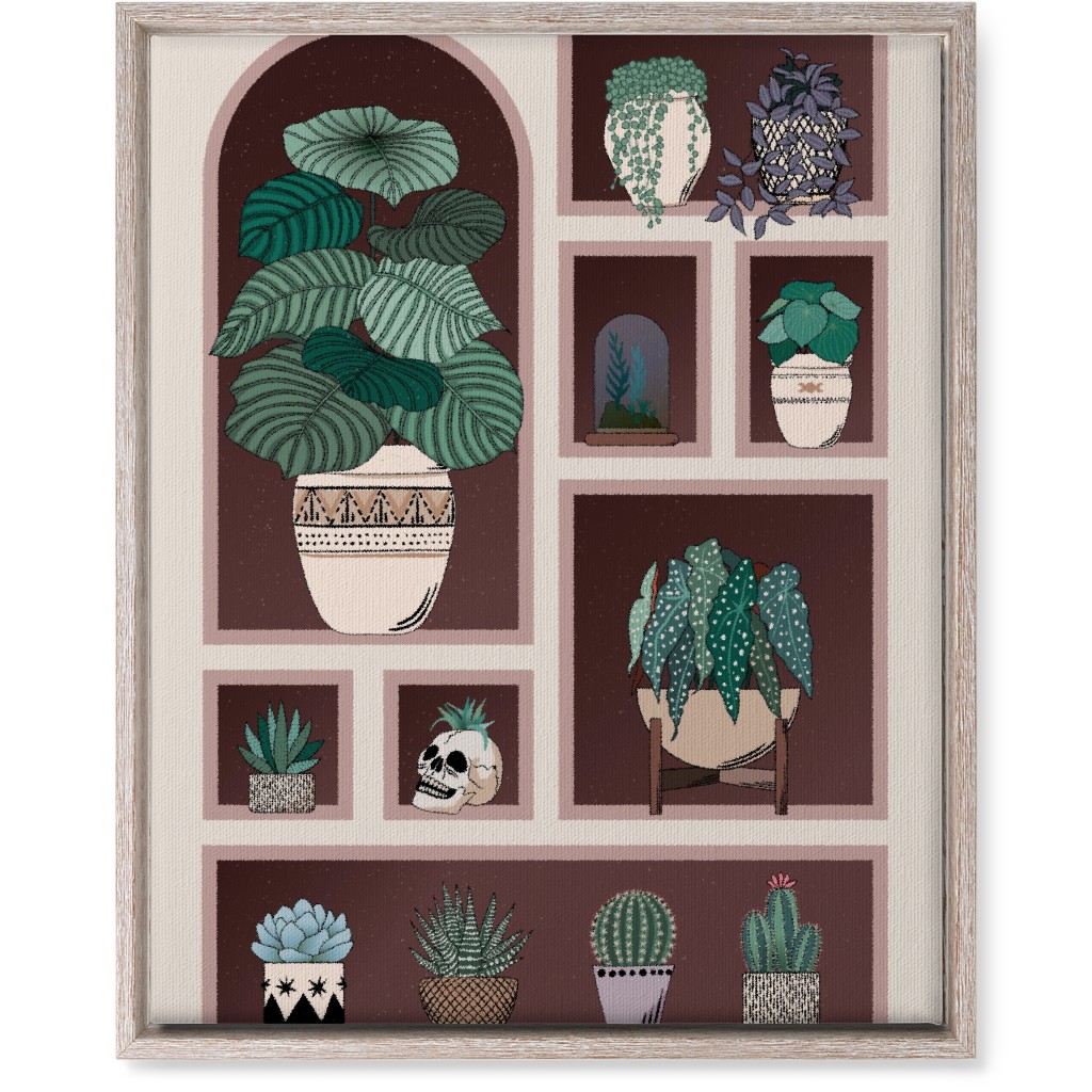 Neatly Arranged Indoor Plants - Neutral Wall Art, Rustic, Single piece, Canvas, 16x20, Multicolor