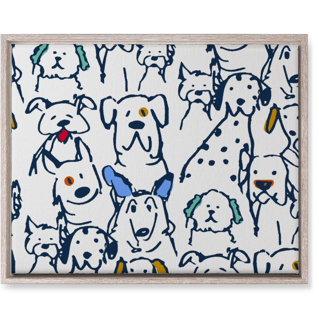 Color Pop Doodle Dogs Wall Art, Rustic, Single piece, Canvas, 16x20, Multicolor