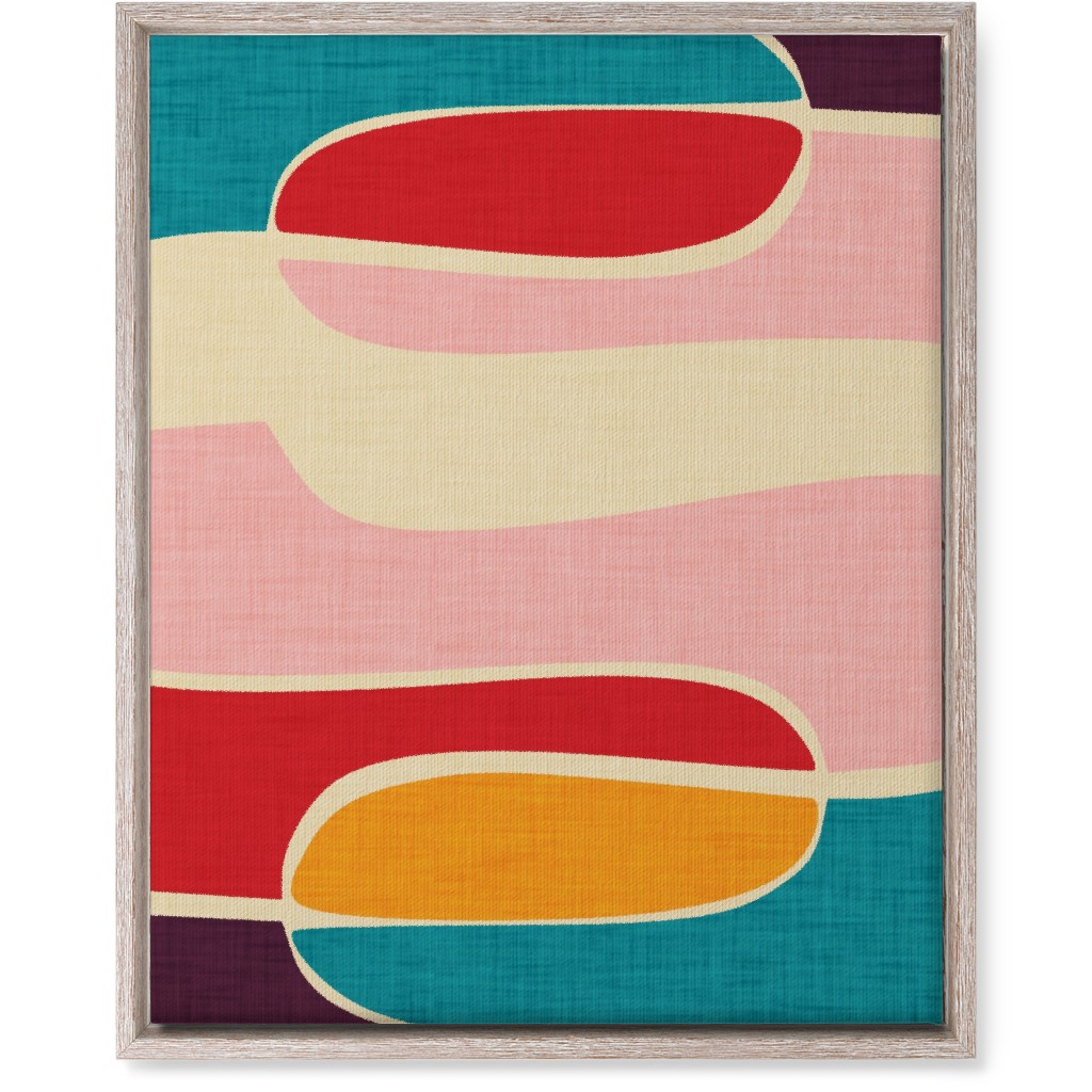 Mid Century Mod Retro Waves - Multi Wall Art, Rustic, Single piece, Canvas, 16x20, Multicolor