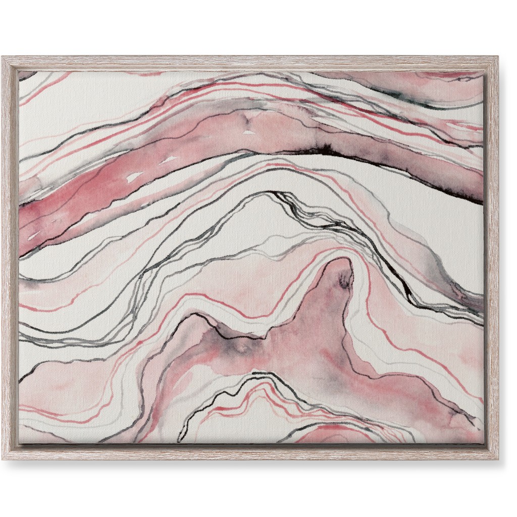 Marbled Watercolor Stone - Pink Wall Art, Rustic, Single piece, Canvas, 16x20, Pink