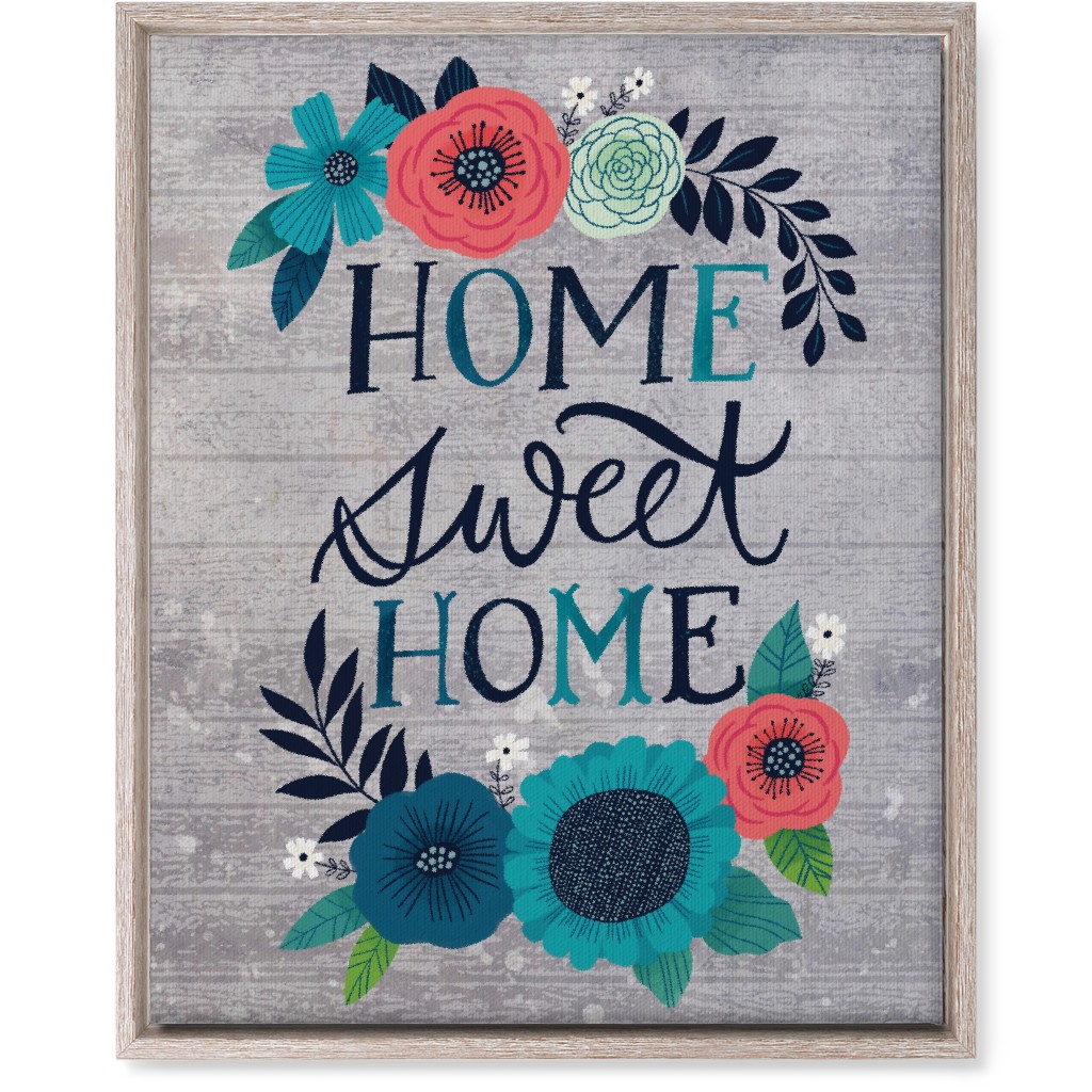 Home Sweet Home - Gray Wall Art, Rustic, Single piece, Canvas, 16x20, Gray