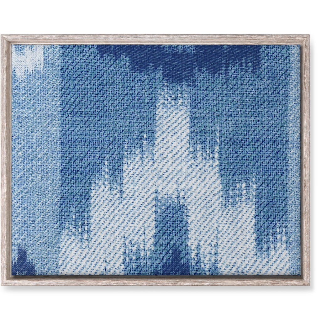 Blue Ikat Wall Art, Rustic, Single piece, Canvas, 16x20, Blue