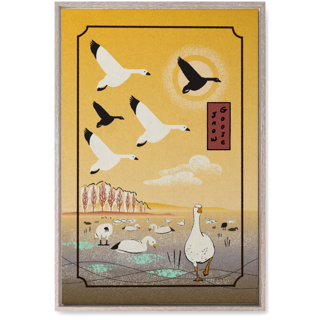 Snow Geese Wall Art, Rustic, Single piece, Canvas, 20x30, Yellow