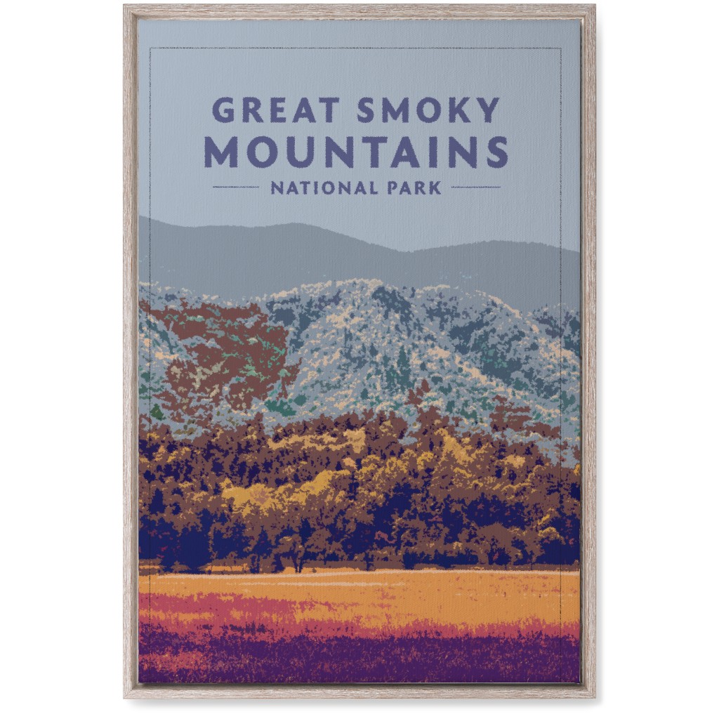 Great Smoky Mountains Wall Art, Rustic, Single piece, Canvas, 20x30, Blue
