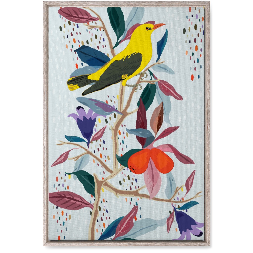 Eurasian Golden Oriole Wall Art, Rustic, Single piece, Canvas, 20x30, Multicolor