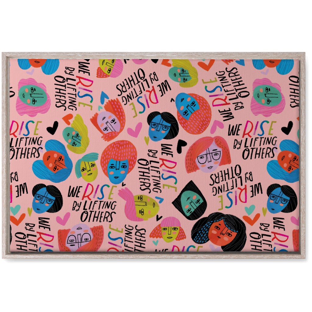 We Rise By Lifting Others - Multi Wall Art, Rustic, Single piece, Canvas, 20x30, Multicolor