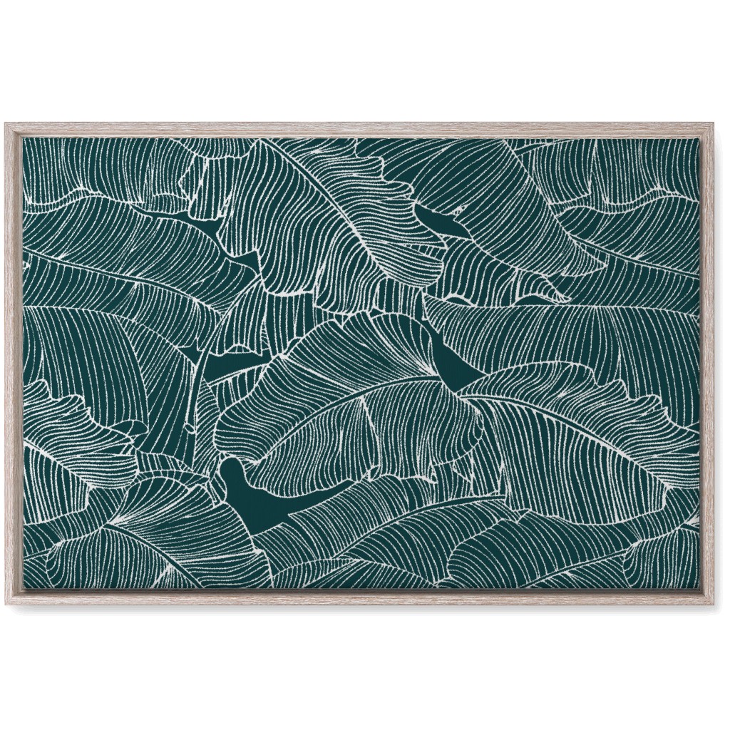 Banana Leaf - Teal Wall Art, Rustic, Single piece, Canvas, 20x30, Green