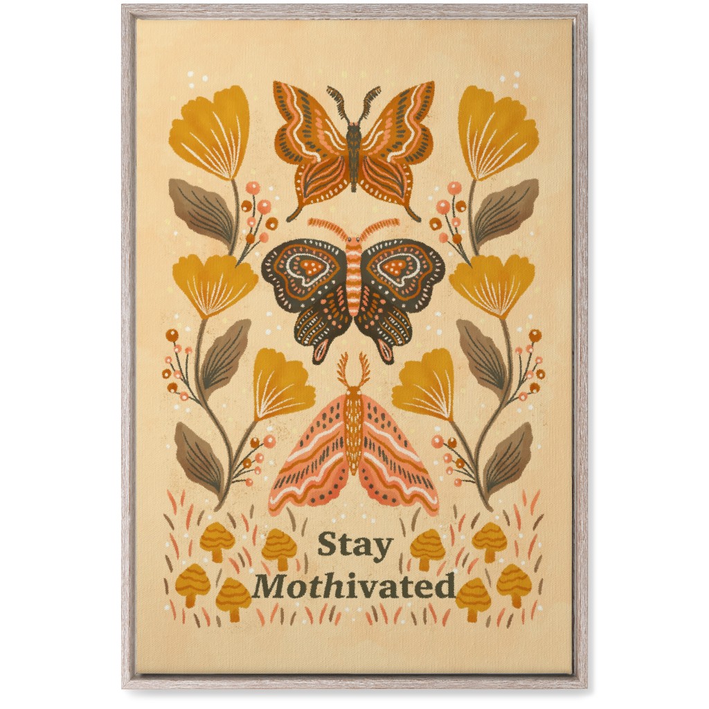 Mothivational Wall Art, Rustic, Single piece, Canvas, 20x30, Yellow