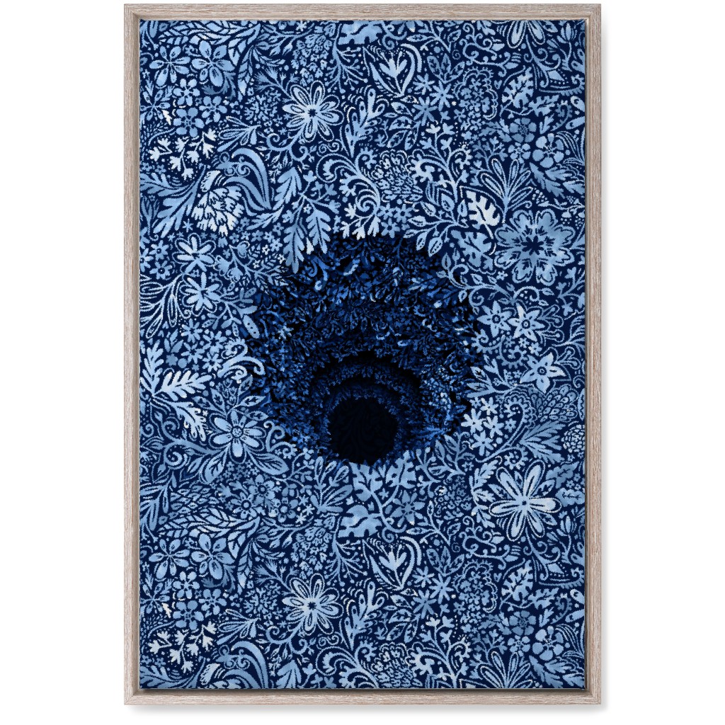 Deep Down Colorful Floral Abstract Wall Art, Rustic, Single piece, Canvas, 20x30, Blue, Silhouette