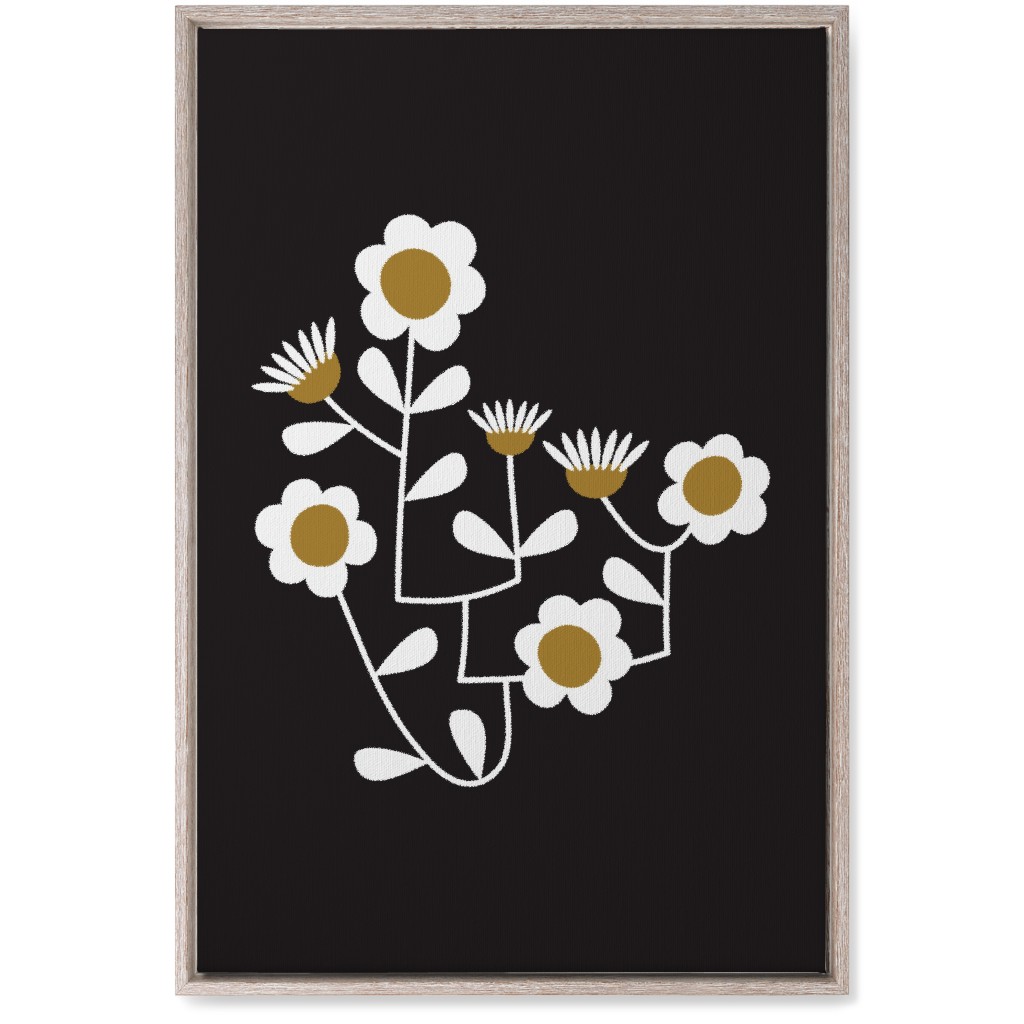 Mod Hanging Floral Wall Art, Rustic, Single piece, Canvas, 20x30, Black