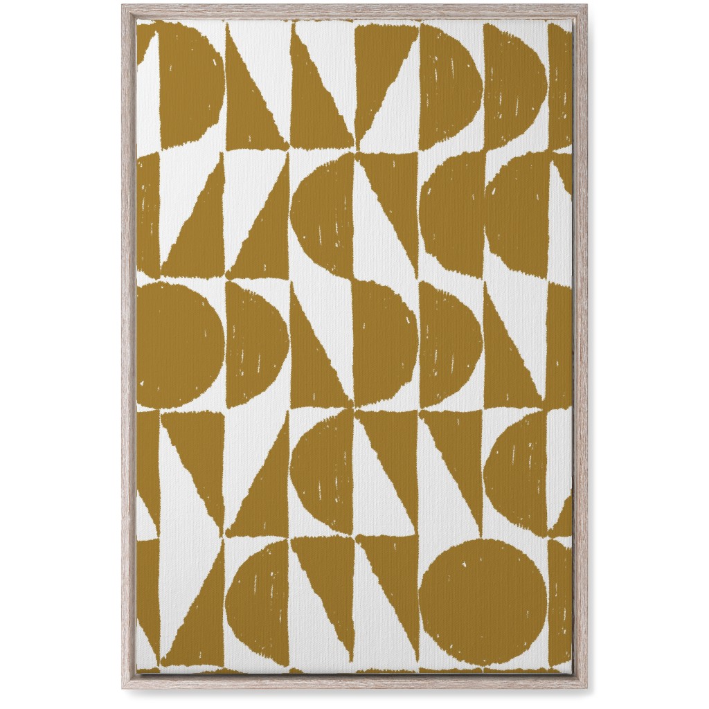Mod Shapes Wall Art, Rustic, Single piece, Canvas, 20x30, Yellow, Golden