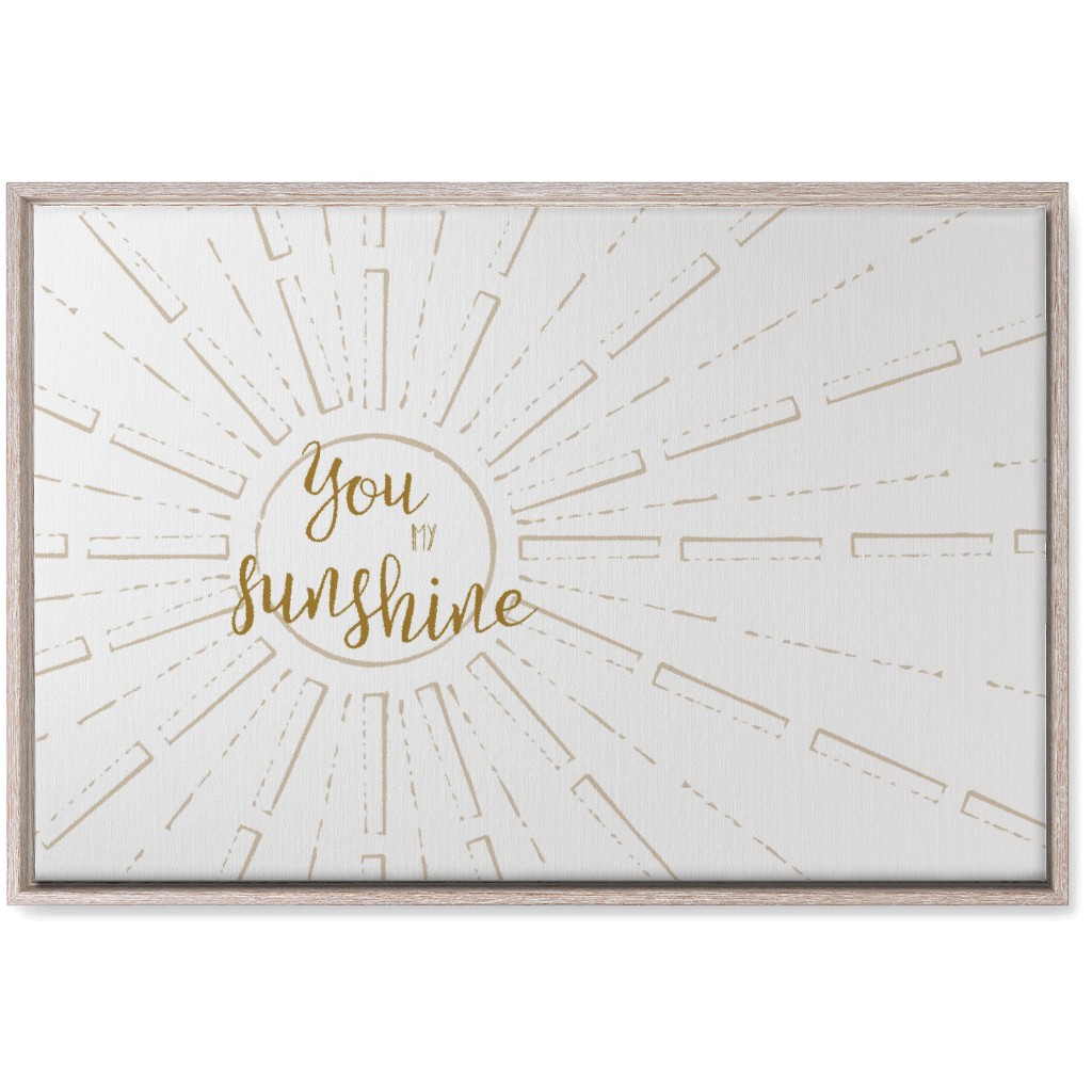 You Are My Sunshine - White and Golden Wall Art, Rustic, Single piece, Canvas, 20x30, Yellow