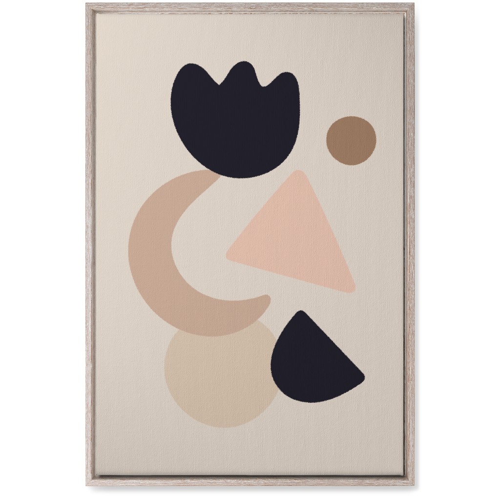 Abstract Shape Collage - Neutral Wall Art, Rustic, Single piece, Canvas, 20x30, Beige, Pearl