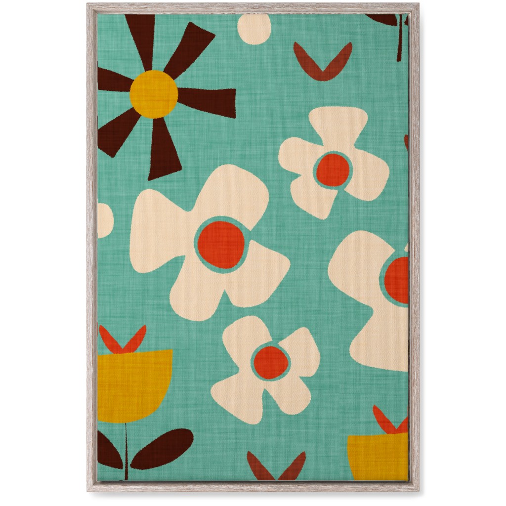 Groovy Flowers Wall Art, Rustic, Single piece, Canvas, 20x30, Multicolor, Sea