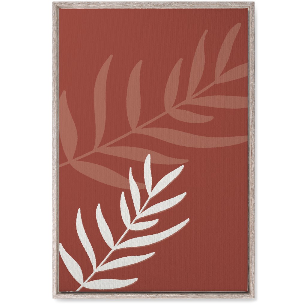 Fern Leaves in Neutral Earth Tones Wall Art, Rustic, Single piece, Canvas, 20x30, Red