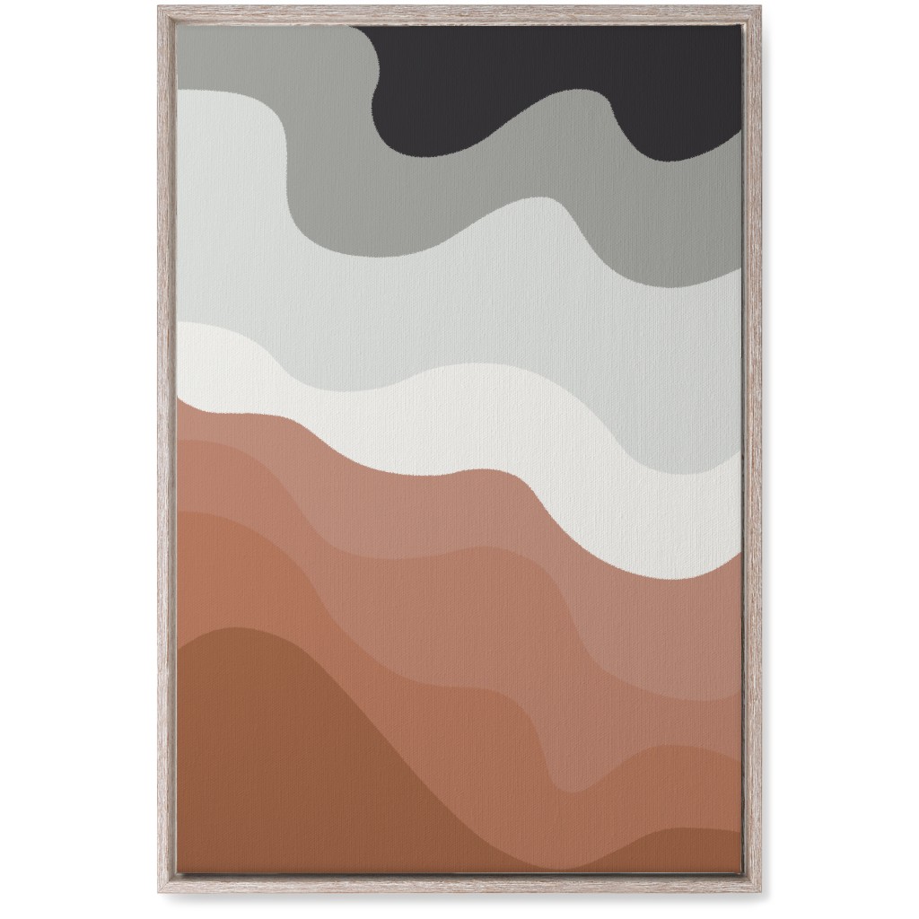 Retro Abstract Waves Wall Art, Rustic, Single piece, Canvas, 20x30, Multicolor