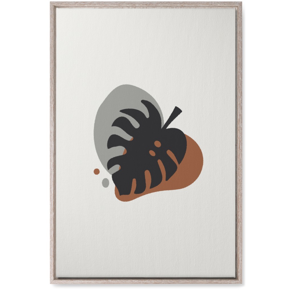 Shapes and Fern Leaf Iv Wall Art, Rustic, Single piece, Canvas, 20x30, Brown, Silver Lining