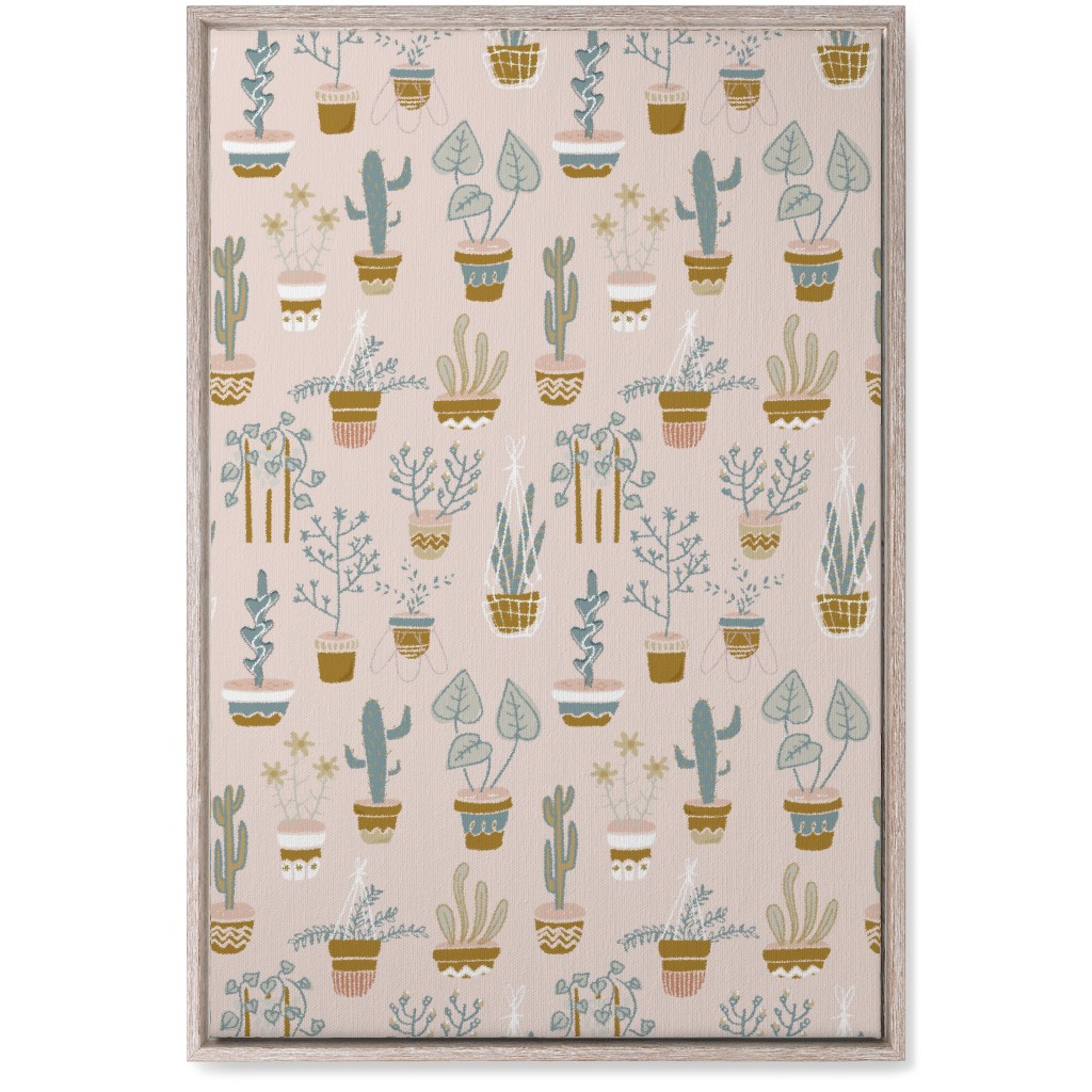 Indoor Plants - Pink Wall Art, Rustic, Single piece, Canvas, 20x30, Pink, Bright Pink