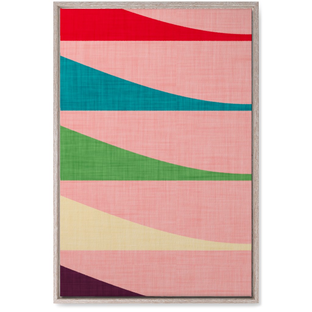 Mid Mod Waves Wall Art, Rustic, Single piece, Canvas, 20x30, Multicolor, Light Green