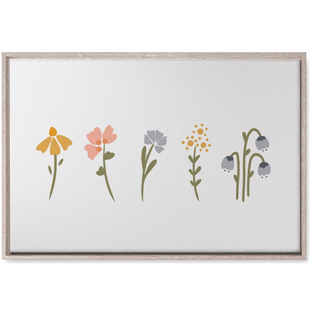 Wildflowers - Multi on White Wall Art, Rustic, Single piece, Canvas, 20x30, Multicolor