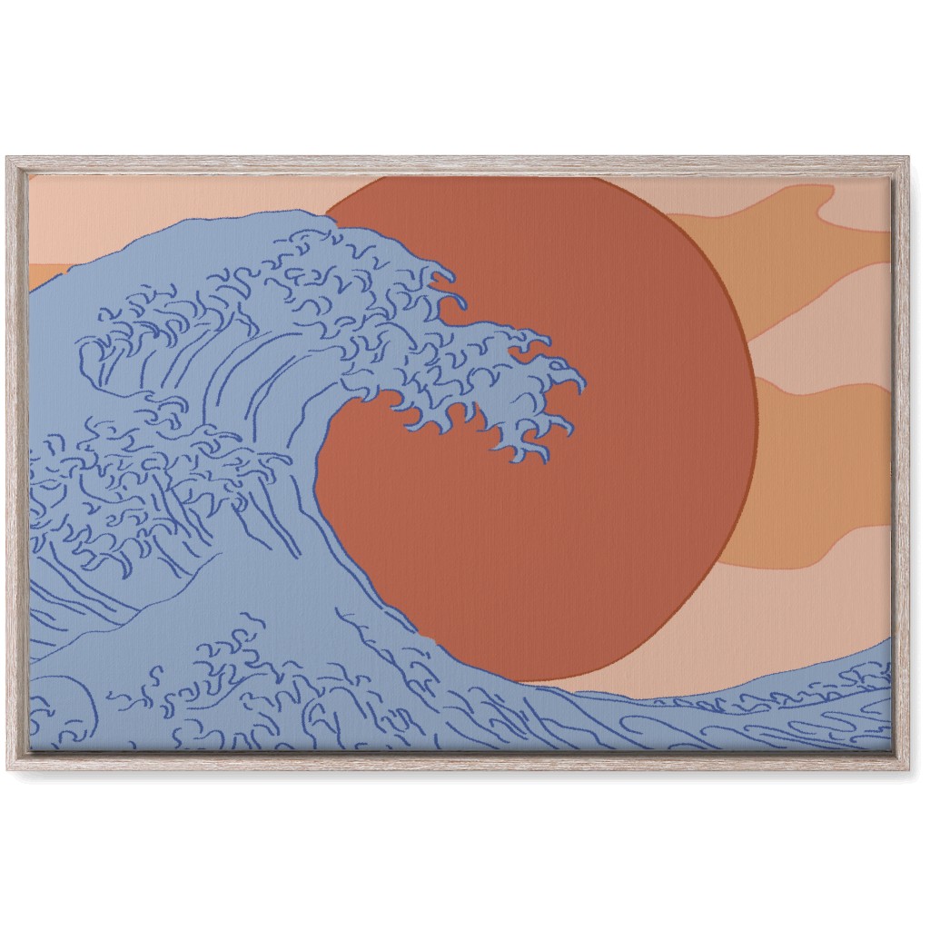 the Great Wave - Multi Wall Art, Rustic, Single piece, Canvas, 20x30, Multicolor
