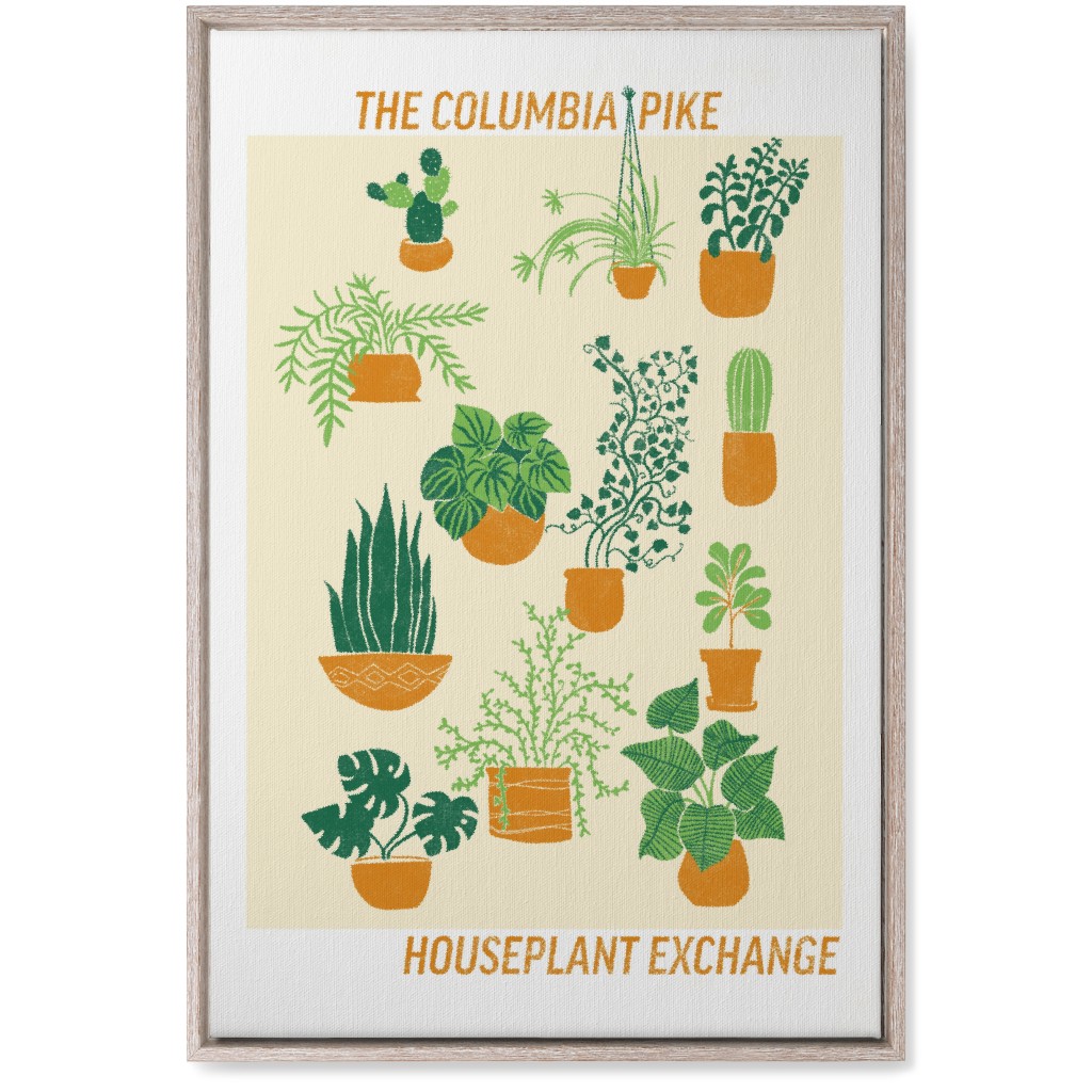 Houseplant Exchange - Green and Cream Wall Art, Rustic, Single piece, Canvas, 20x30, Green