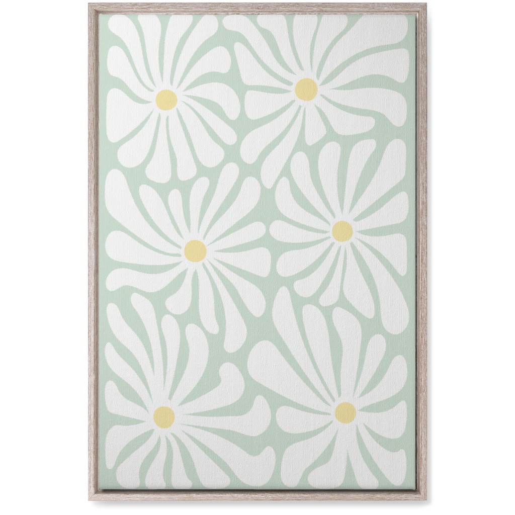 Retro Daisies Wall Art, Rustic, Single piece, Canvas, 20x30, Green