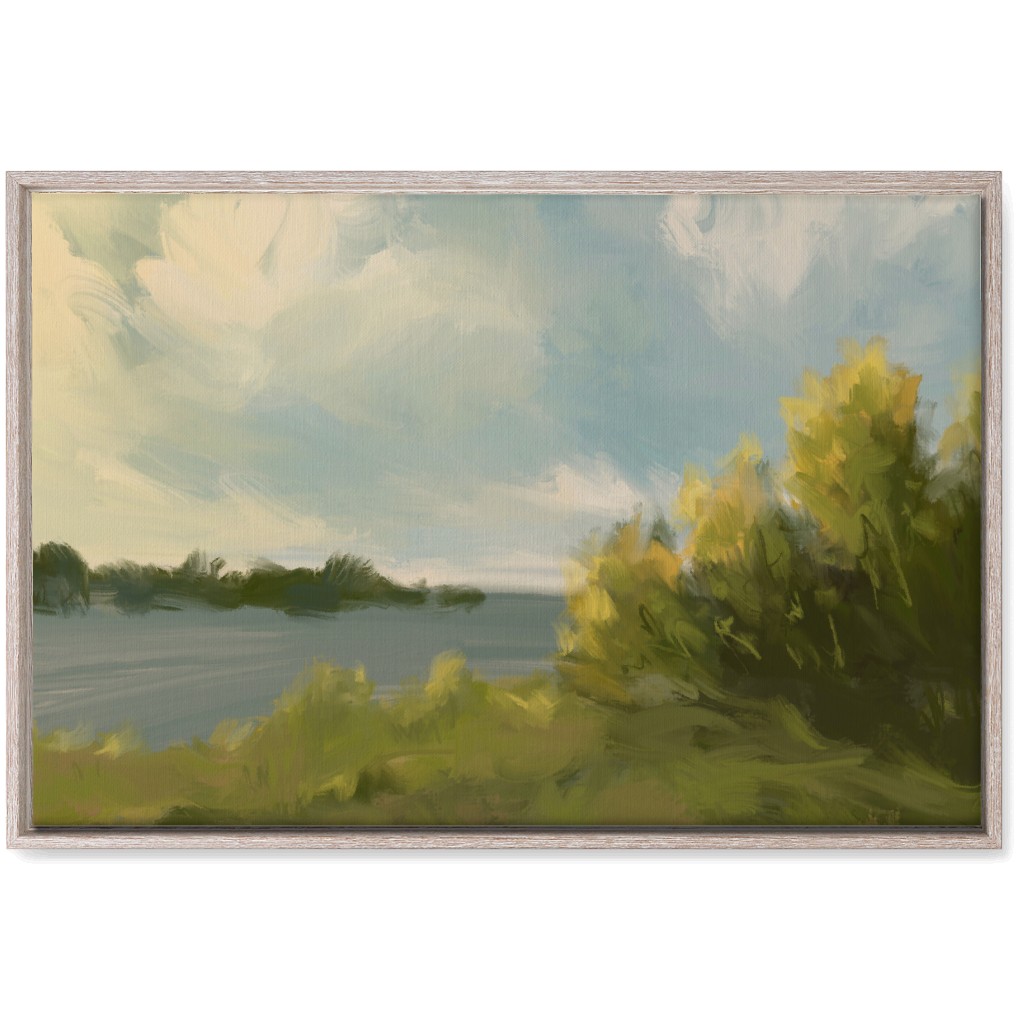 Lake View Wall Art, Rustic, Single piece, Canvas, 20x30, Green