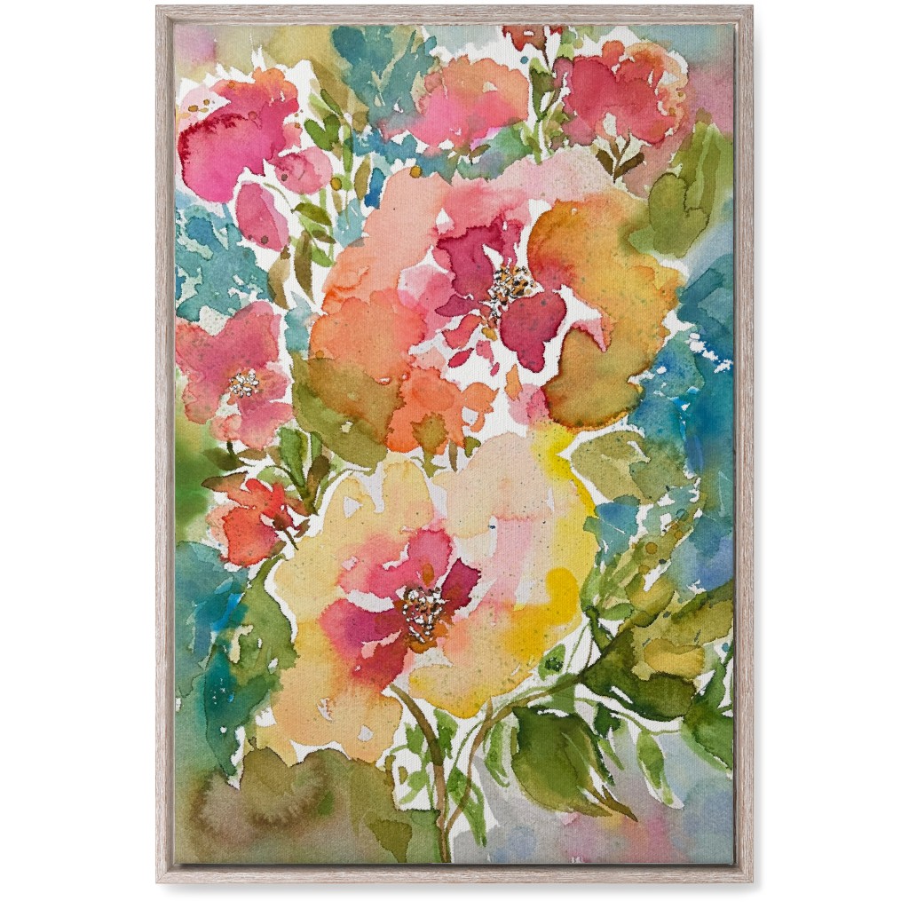 Summer Floral Mart - Multi Wall Art, Rustic, Single piece, Canvas, 20x30, Multicolor