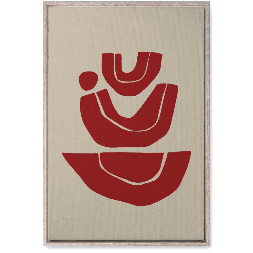Geometric Abstract Stack Iii Wall Art, Rustic, Single piece, Canvas, 20x30, Red, Cinnamon