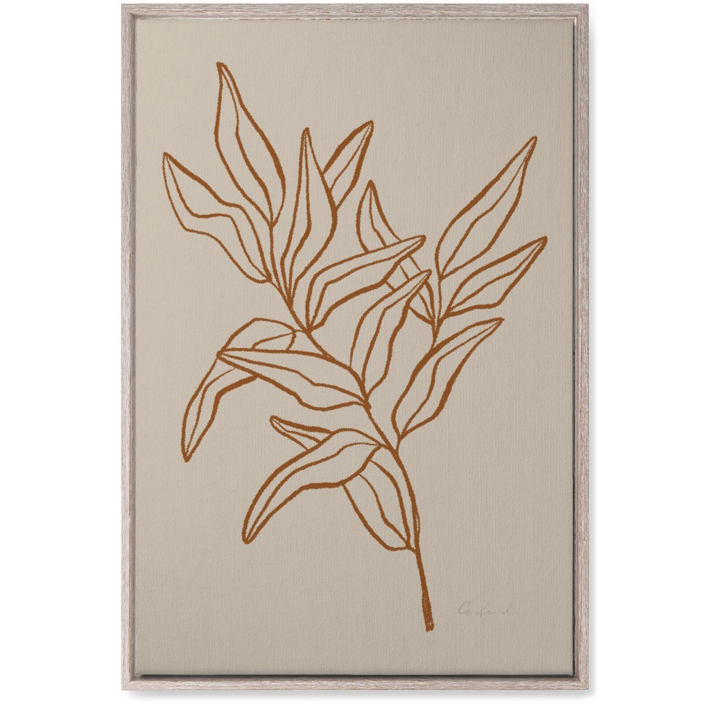 Botanical Eucalyptus Branch I Wall Art, Rustic, Single piece, Canvas, 20x30, Beige, Golden