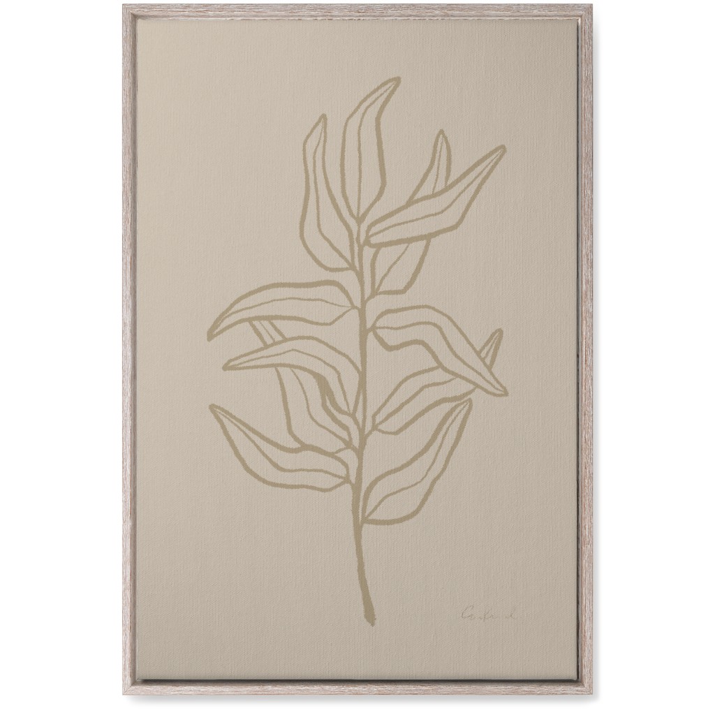 Botanical Eucalyptus Branch Wall Art, Rustic, Single piece, Canvas, 20x30, Beige, Pebble