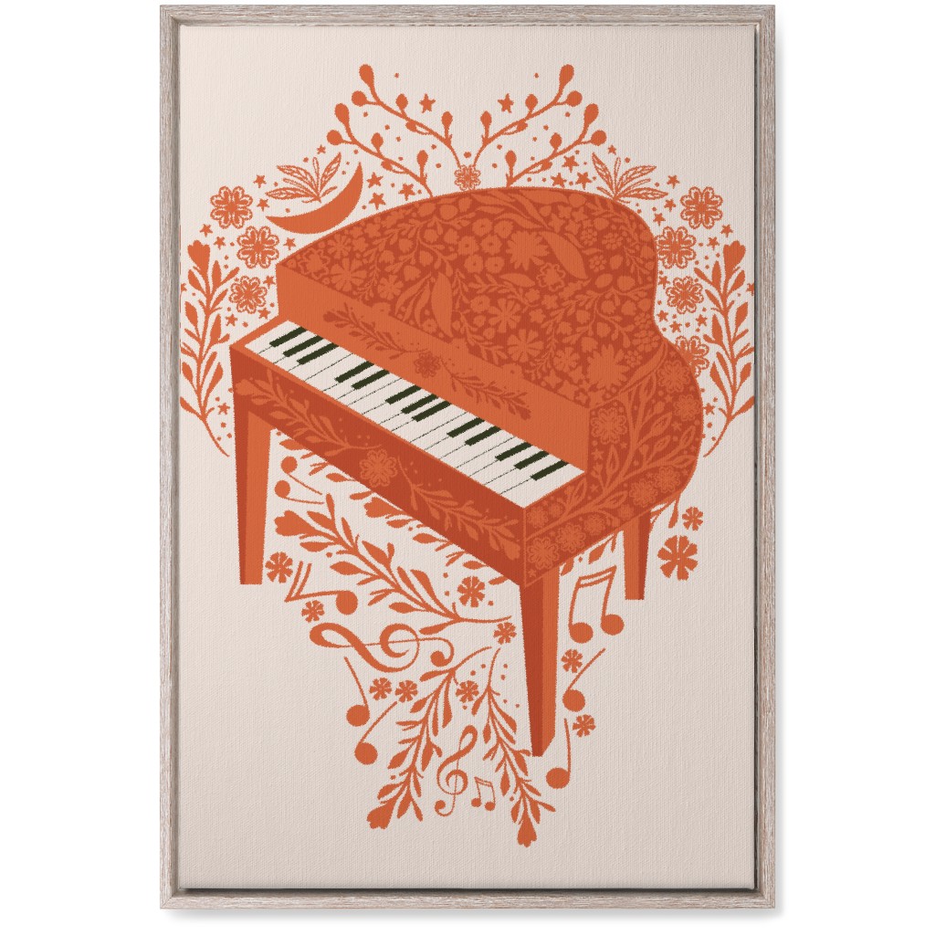 the Grand Piano - Red Wall Art, Rustic, Single piece, Canvas, 20x30, Red, Red