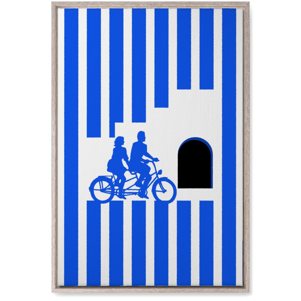 Riders Minimal Artwork - Blue Wall Art, Rustic, Single piece, Canvas, 20x30, Blue