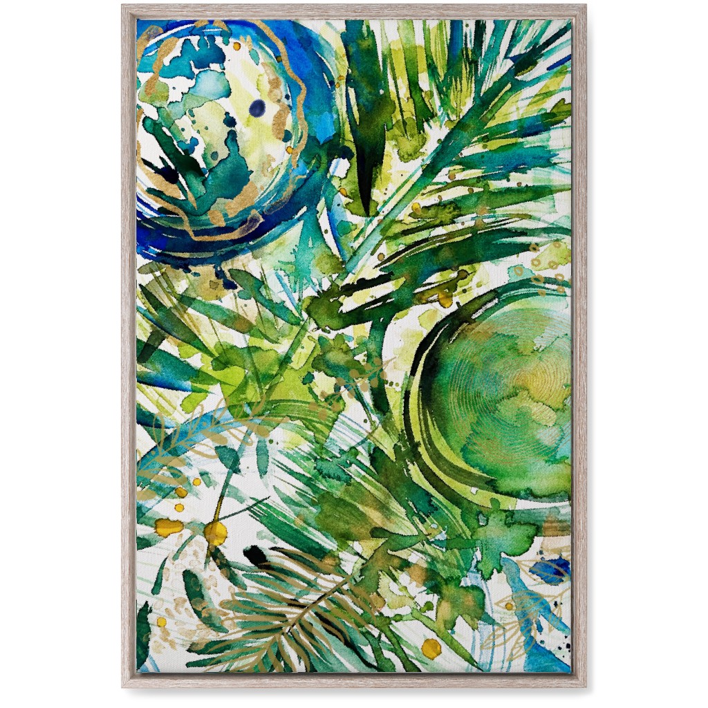 Paradise - Green and Blue Wall Art, Rustic, Single piece, Canvas, 20x30, Green, Classic Green