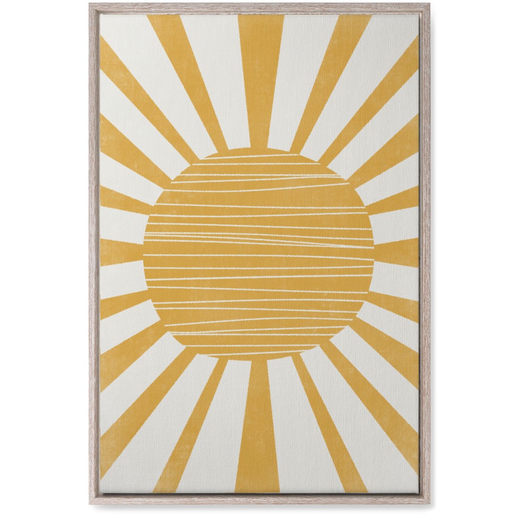 Sun Glow - Yellow and Beige Wall Art, Rustic, Single piece, Canvas, 20x30, Yellow