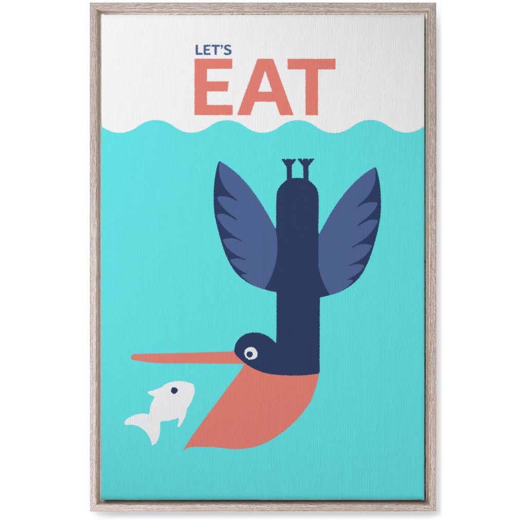 Let's Eat - Blue Wall Art, Rustic, Single piece, Canvas, 20x30, Blue, True Blue