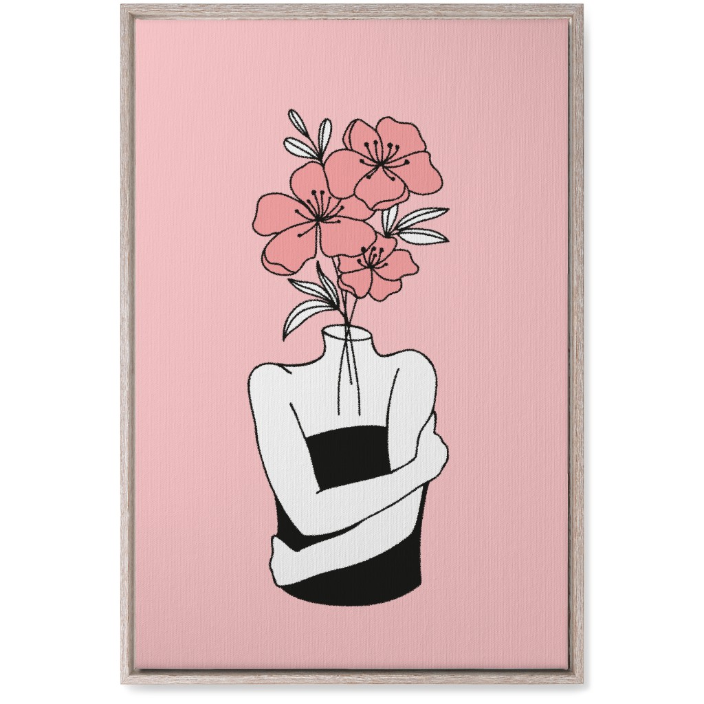 Self Love Feminine Abstract - Pink Wall Art, Rustic, Single piece, Canvas, 20x30, Pink