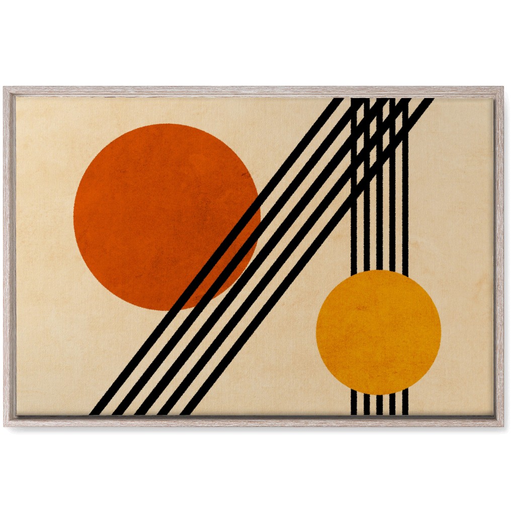 Orbs Abstract Wall Art, Rustic, Single piece, Canvas, 20x30, Orange