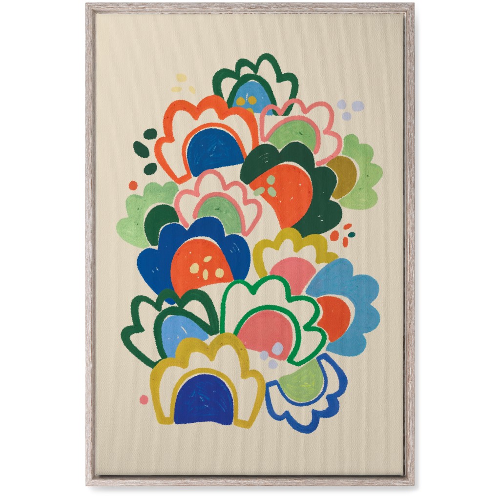 Wildflowers - Multi on Beige Bold Wall Art, Rustic, Single piece, Canvas, 20x30, Multicolor