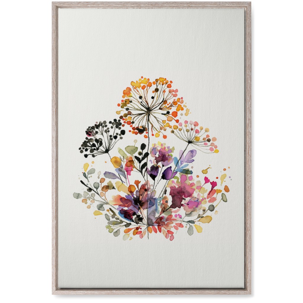 Wild Florals & Grasses - Multi Wall Art, Rustic, Single piece, Canvas, 20x30, Multicolor