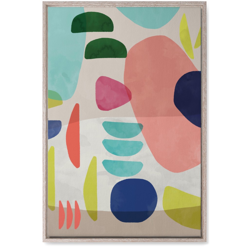 Organic Bold Shapes - Multi Wall Art, Rustic, Single piece, Canvas, 20x30, Multicolor