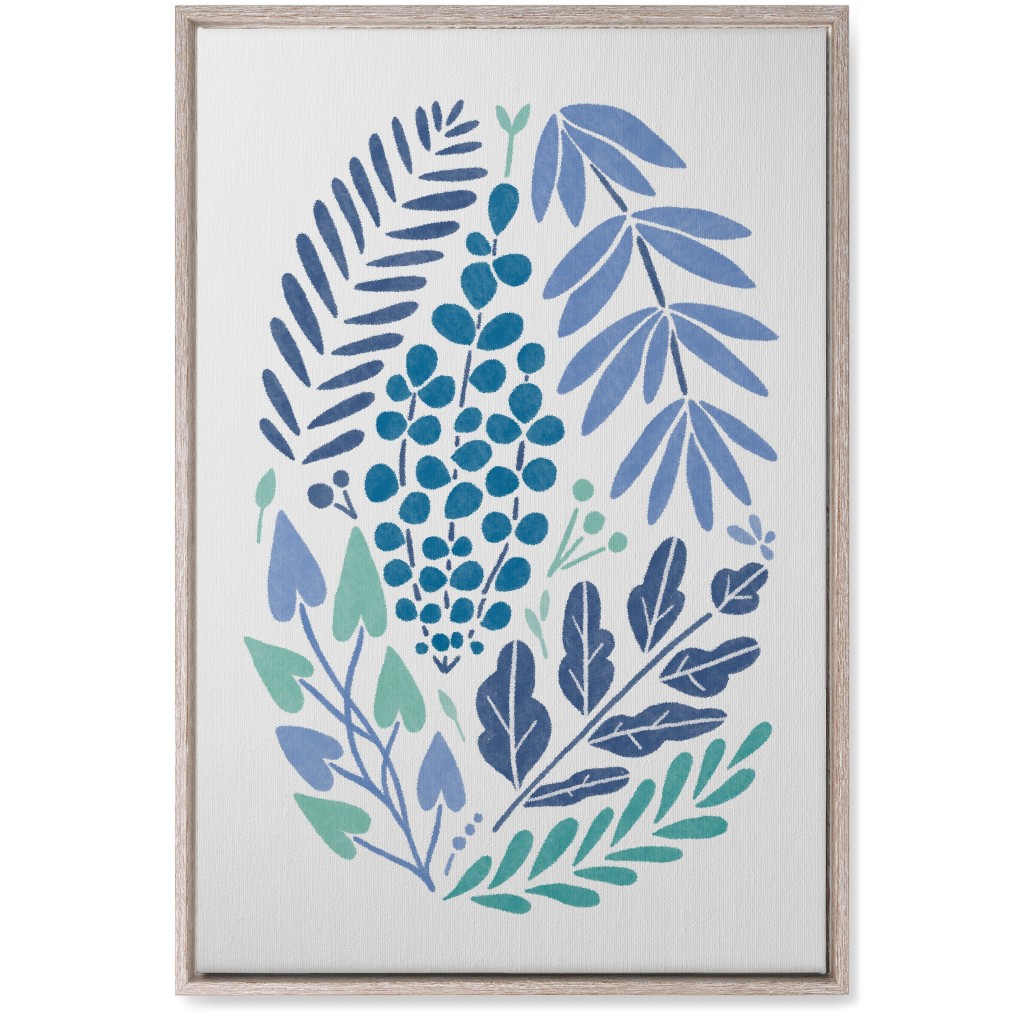 Botanical Composition Wall Art, Rustic, Single piece, Canvas, 20x30, Blue, Silver Lake