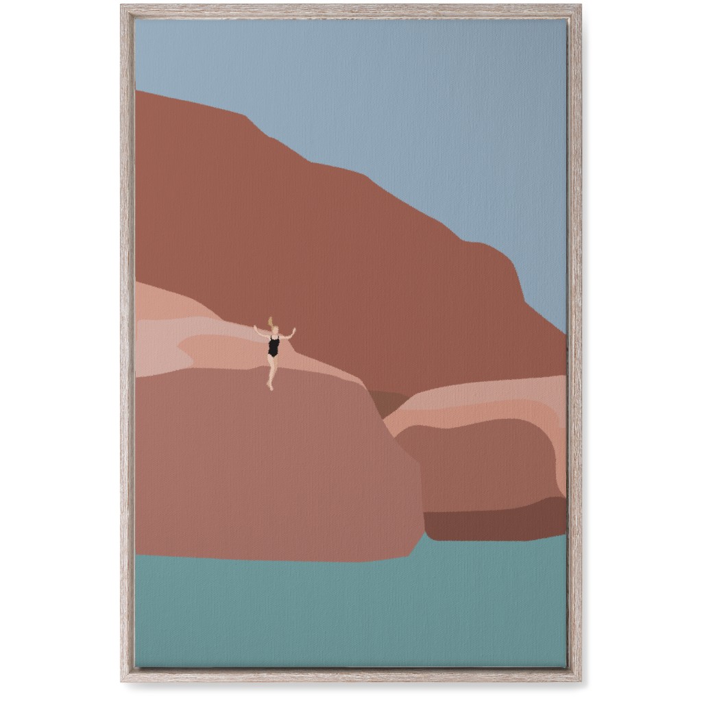 Jump! - Multi Wall Art, Rustic, Single piece, Canvas, 20x30, Pink, Bright Pink