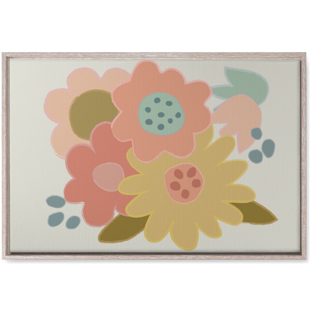 Bold Flowers - Bright Wall Art, Rustic, Single piece, Canvas, 20x30, Multicolor