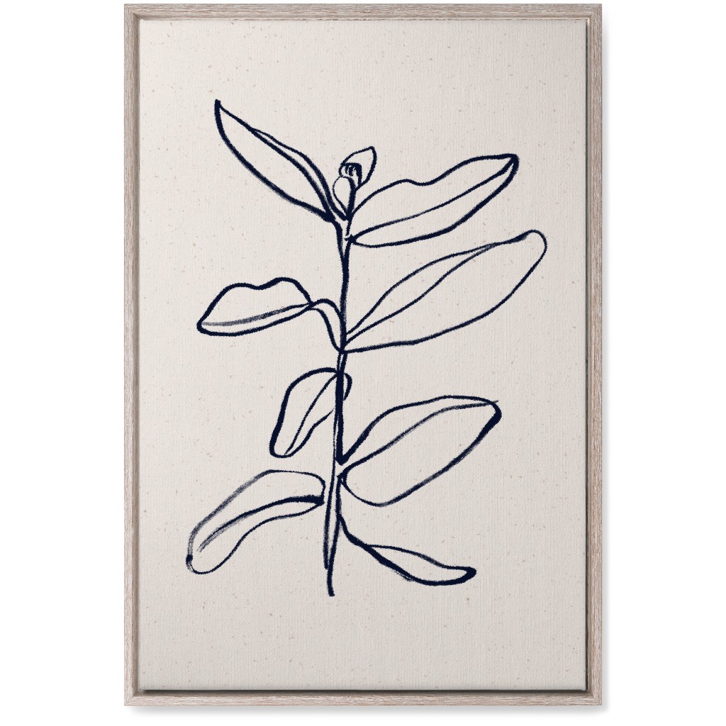 Plant Line Art - Neutral Wall Art, Rustic, Single piece, Canvas, 20x30, Beige, Pearl