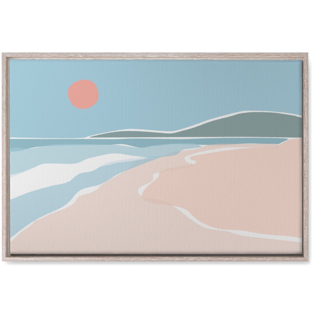 Beach Night Wall Art, Rustic, Single piece, Canvas, 20x30, Blue