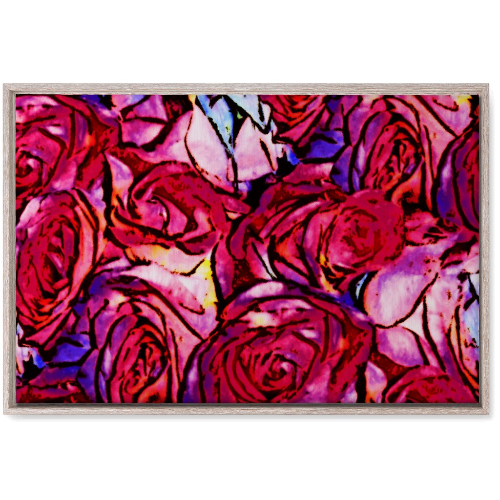 David's Roses - Pink Wall Art, Rustic, Single piece, Canvas, 20x30, Pink, Bright Pink